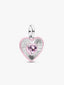 Strahlendes Rosafarbenes Herz Medaillon-Charm Sterling-Silber