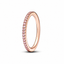 Ring Funkelnder Rosafarbener Pavé-Band Rosévergoldet