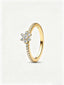 Funkelnde Blume Ring 14 Karat Vergoldung