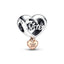 Charm Herz Love You Sister Sterling-Silber 14k Rosé Vergoldet