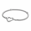 Schlangen-Gliederarmband Moments Herzverschluss Silber