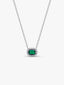 Rechteckiger Funkelnder Strahlenkranz Collier-Halskette Sterling-Silber