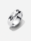 Gewellter Breiter Band-Ring Sterling-Silber