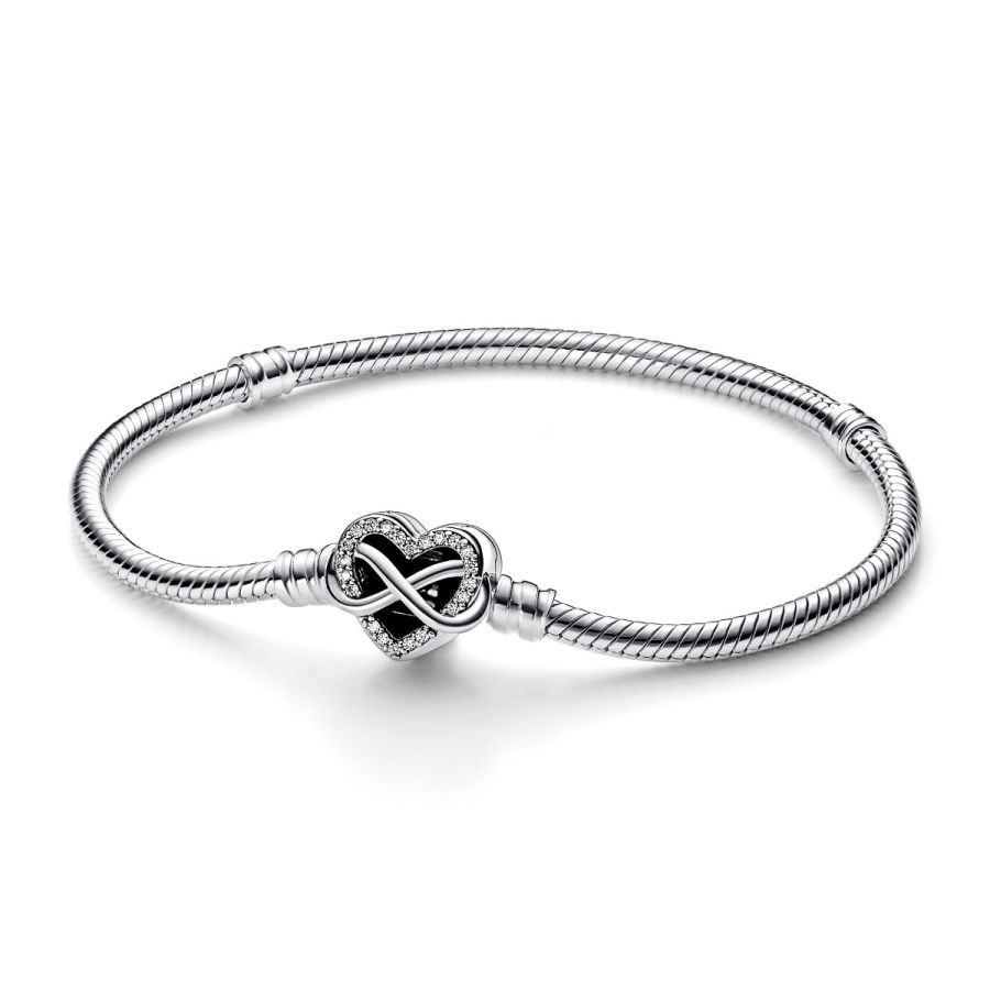 Armband Funkelndem Unendlichkeits-Herzverschluss Silber Hauptbild