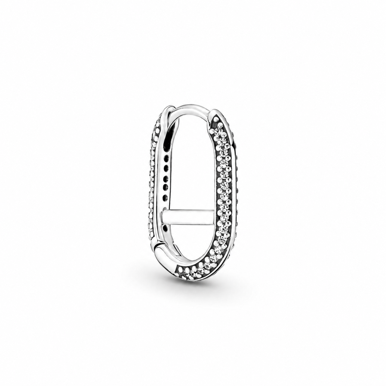 Pavé Link-Ohrring Einzeln Sterling-Silber Hauptbild