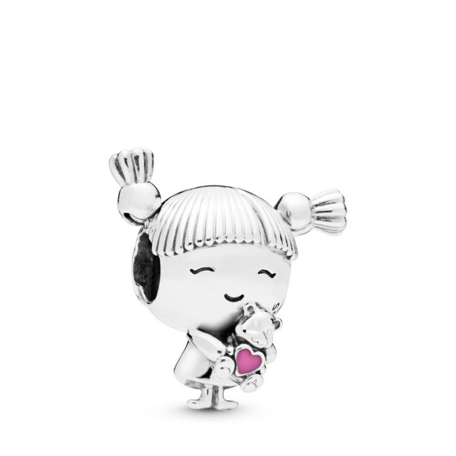 Charm Girl With Pigtails Sterling-Silber Hauptbild