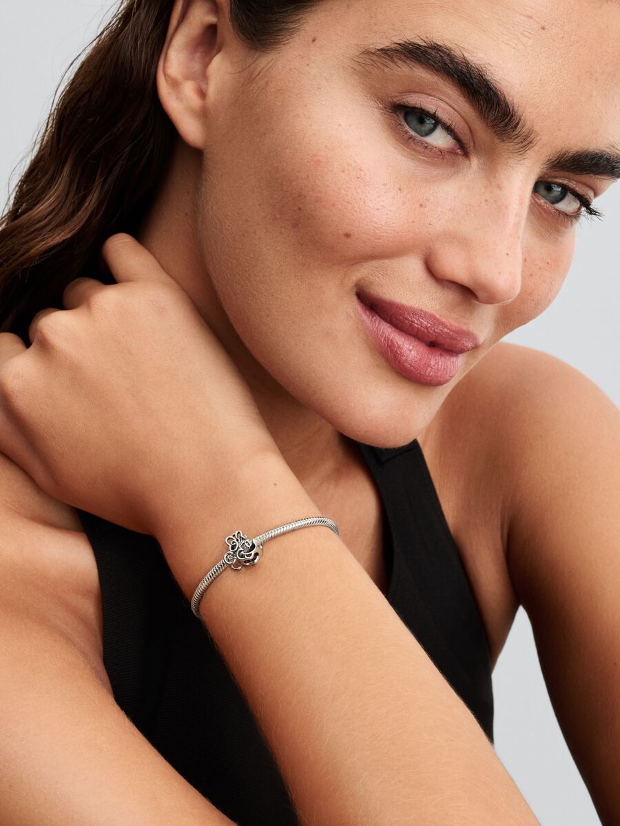 Minnie Maus Offen gearbeitetes Charm Sterling-Silber