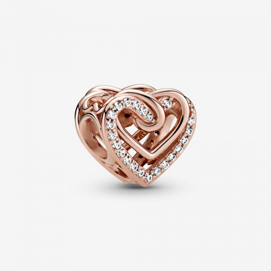 Rose  Charm Funkelnde Verschlungene Herzen Hauptbild
