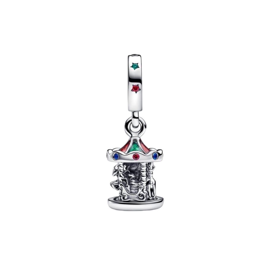 Charm-Anhänger Drehendes Karussell Sterling-Silber