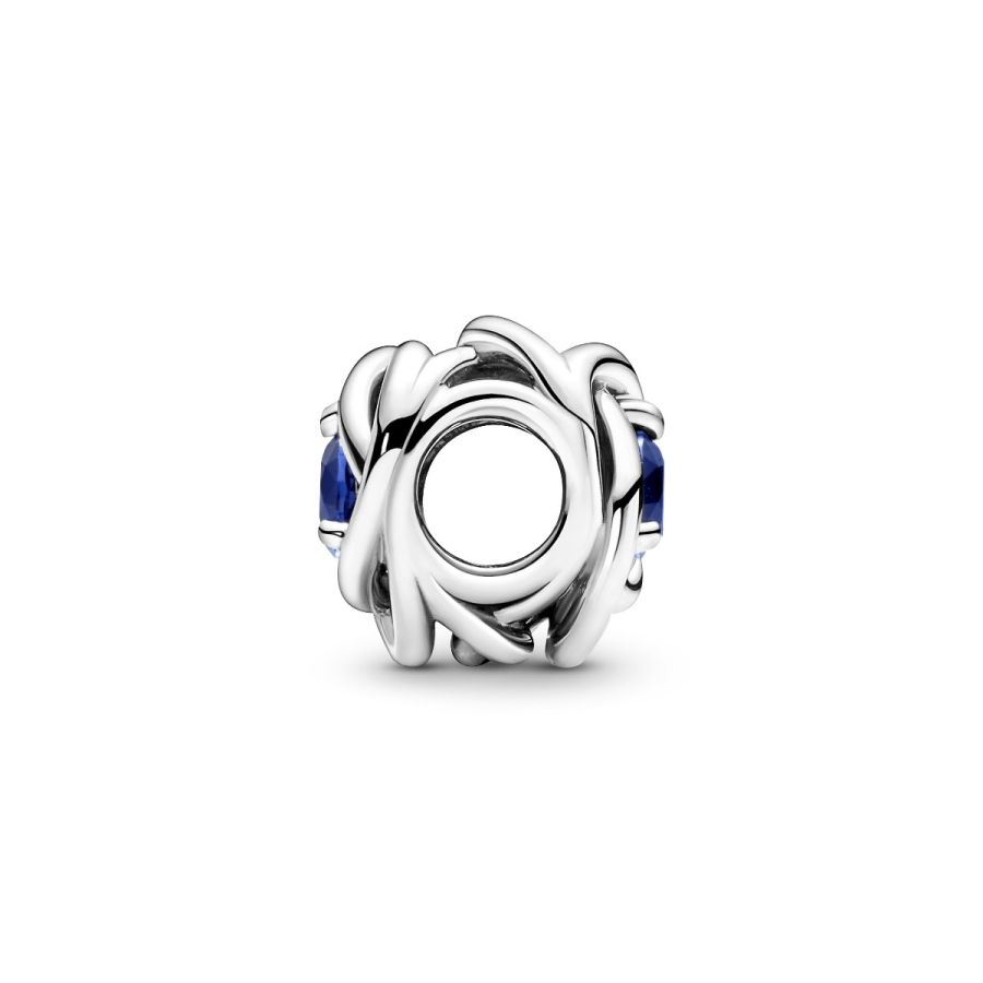 Charm September Geburtsstein Blauer Ewigkeitskreis Silber Zweitbild