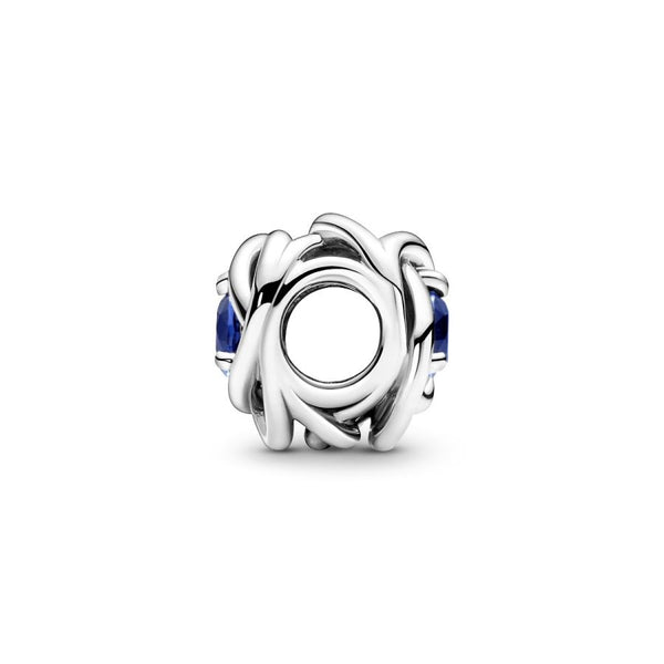 Charm September Geburtsstein Blauer Ewigkeitskreis Silber