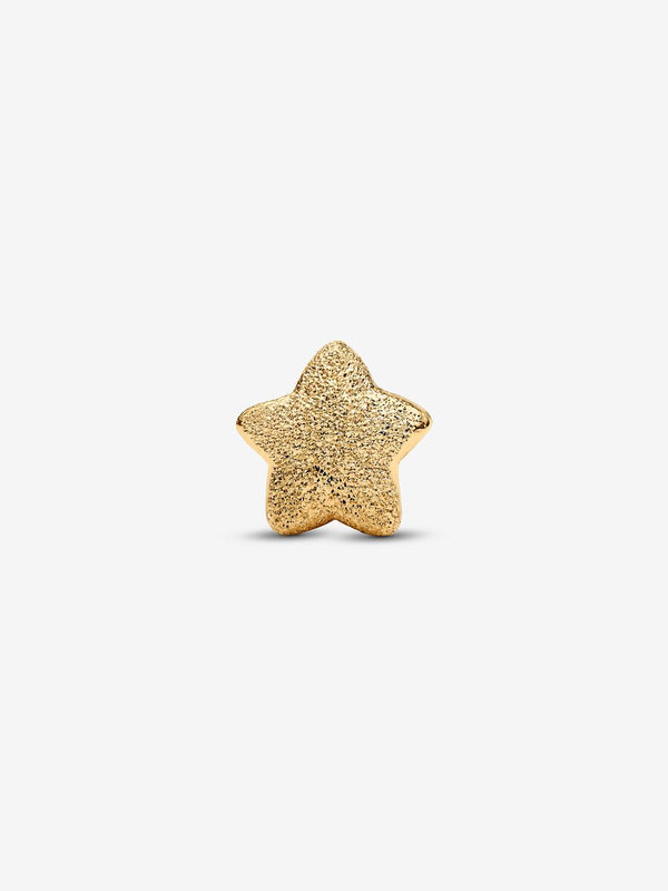 Strukturierter Stern Mini-Charm 14 Karat Vergoldung