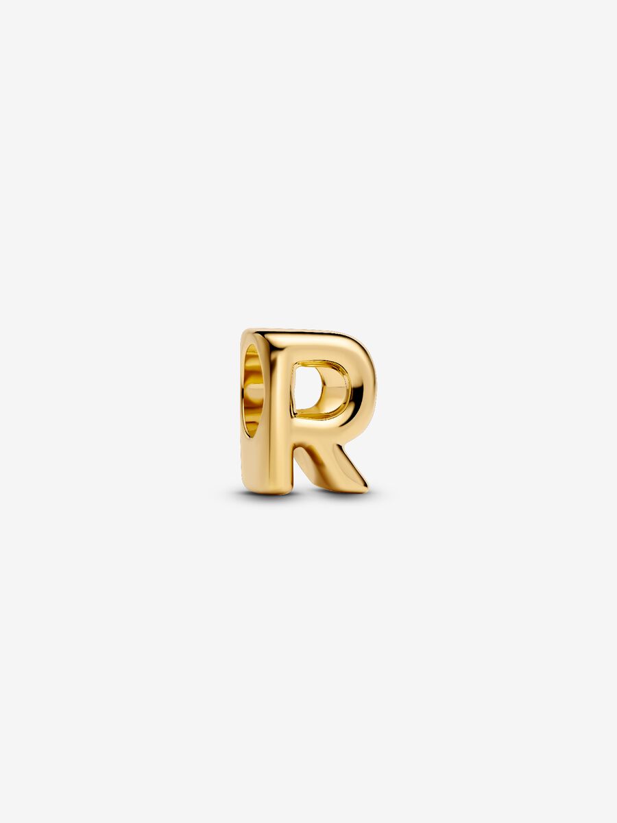 Buchstabe R Alphabet-Mini-Charm 14 Karat Vergoldung Hauptbild