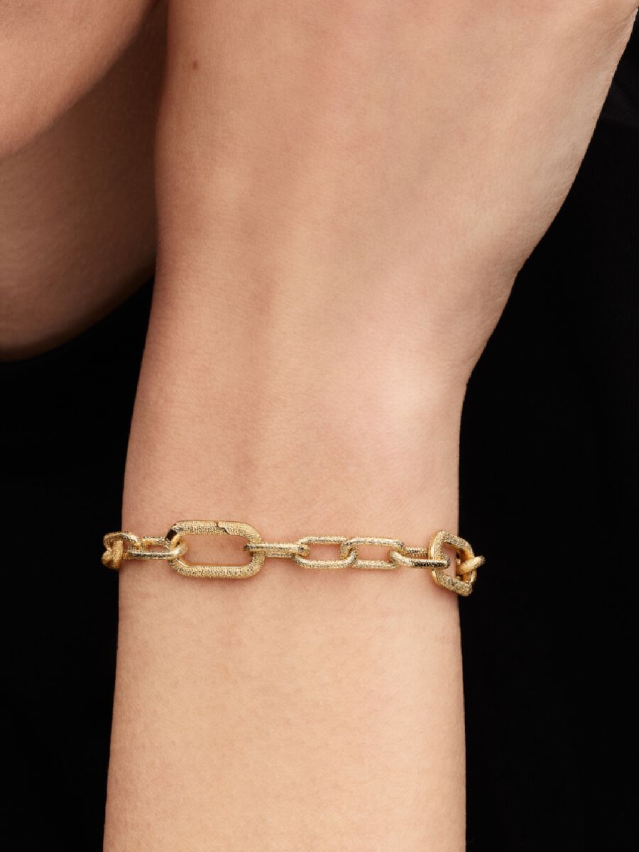 Kettenarmband mit kleinen Kettengliedern 14 Karat Vergoldung Zweitbild