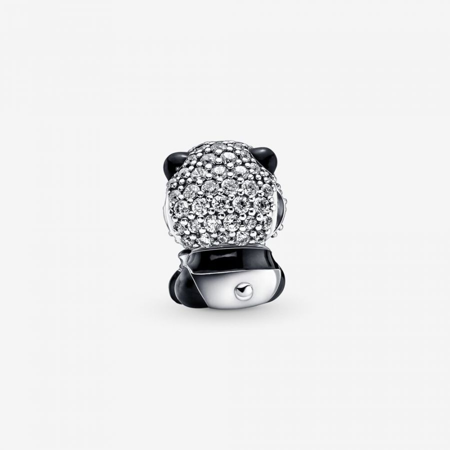 Charm Funkelnder Süßer Panda Sterling-Silber