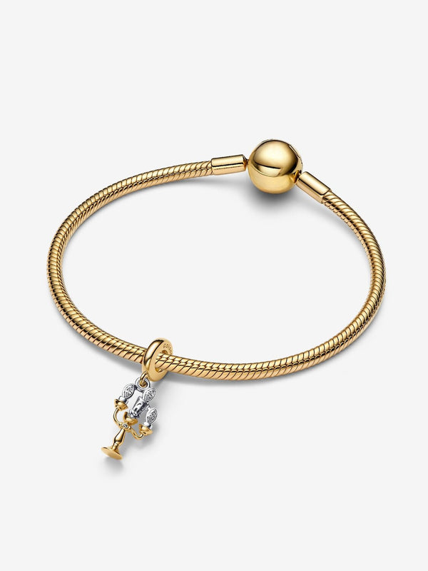 Die Schöne und das Biest Lumiere Charm-Anhänger Sterling-Silber, 14 Karat Vergoldung