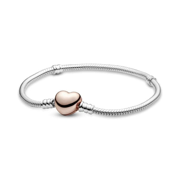 Rose  Schlangen-Gliederarmband mit Herz-Verschluss