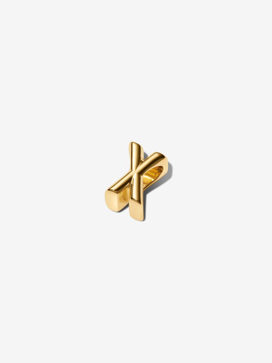 Buchstabe X Alphabet-Mini-Charm 14 Karat Vergoldung Zweitbild