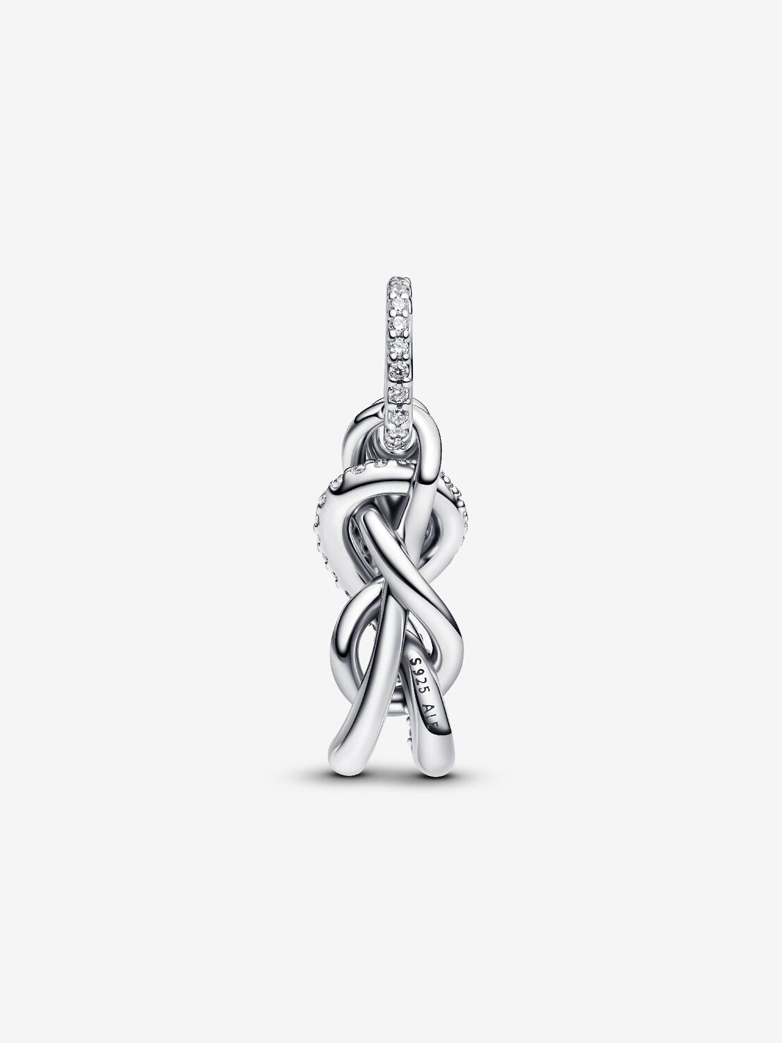 Pavé Unendlichkeitsknoten Charm-Anhänger