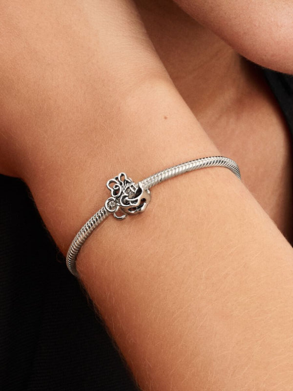 Minnie Maus Offen gearbeitetes Charm Sterling-Silber
