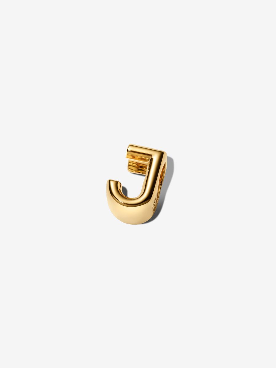 Buchstabe J Alphabet-Mini-Charm 14 Karat Vergoldung