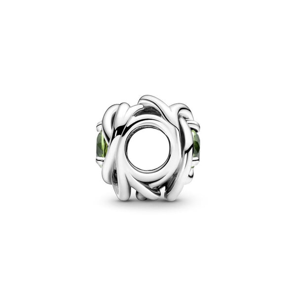 Charm August Geburtsstein Frühlingsgrüner Ewigkeitskreis Silber