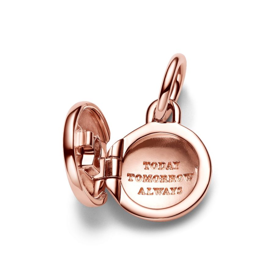 Charm-Anhänger Aufklappbar & Gravierbar Liebesmedaillon Rosé