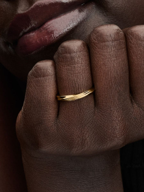 Verdrehter Ring 14 Karat Vergoldung