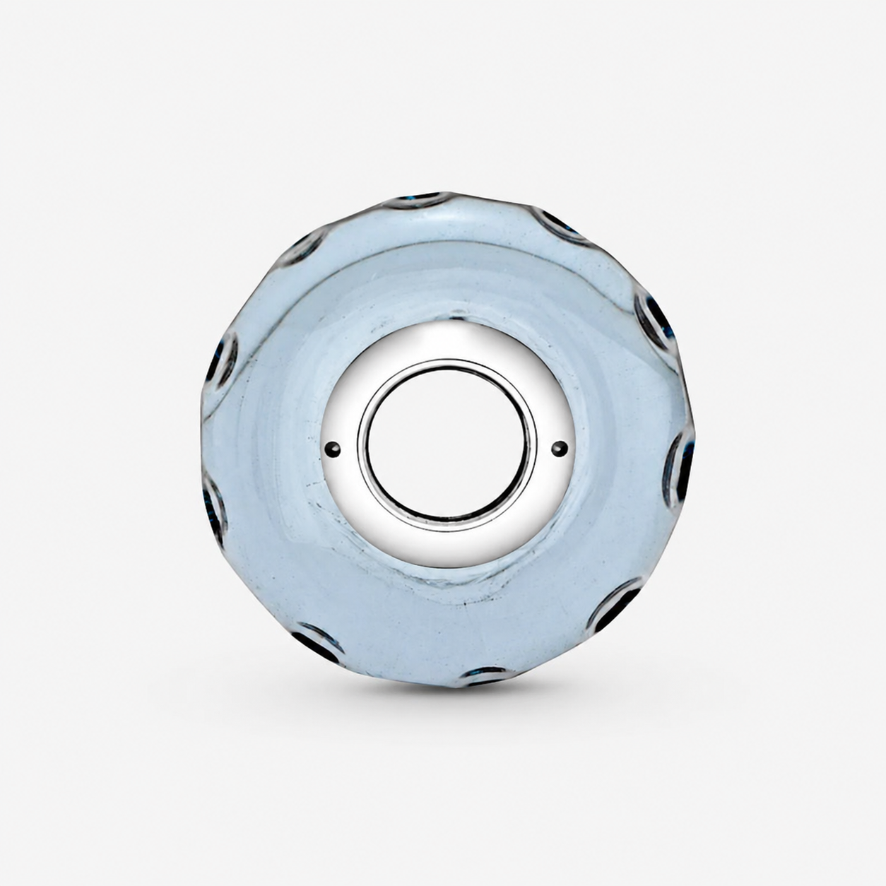 Charm Murano Glas Welliges dunkelblaues Ozean Sterling-Silber