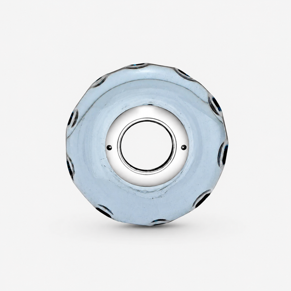 Charm Murano Glas Welliges dunkelblaues Ozean Sterling-Silber