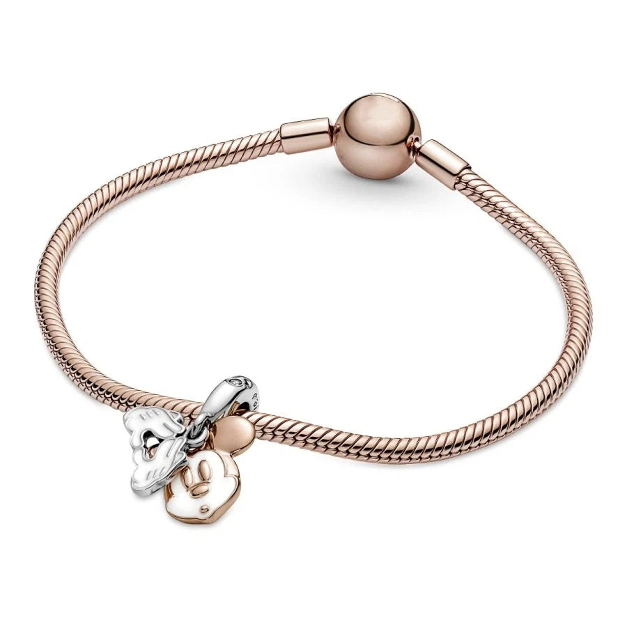 Charm-Anhänger Micky Maus Silber 14k Rosé Vergoldet
