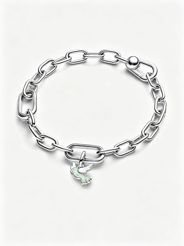 Weiße Taube Mini-Charm-Anhänger Sterling-Silber