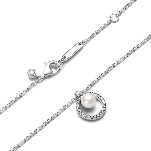 393165C01 Halskette Süßwasserzuchtperle Zirkonia Silber