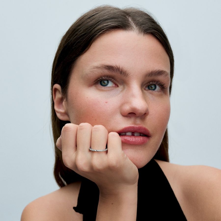 Ring Struktur und Steine Sterlingsilber