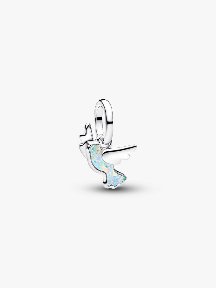 Weiße Taube Mini-Charm-Anhänger Sterling-Silber