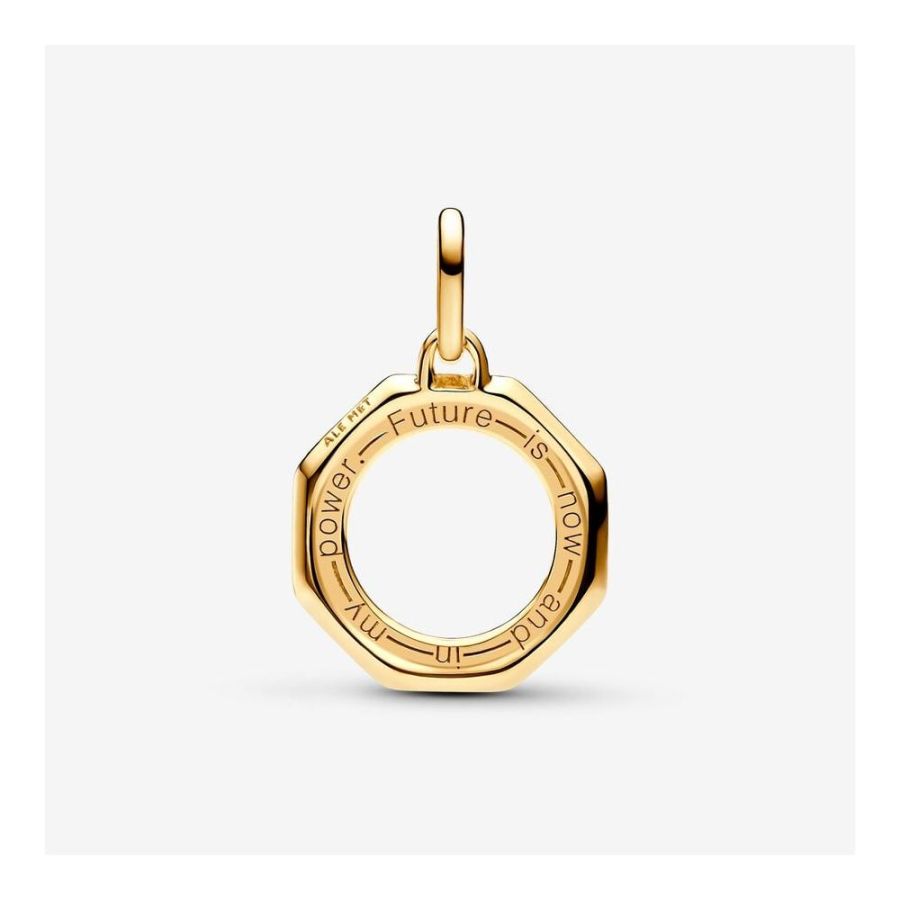 Charm-Medaillon Regenbogen Kristalle Vergoldet
