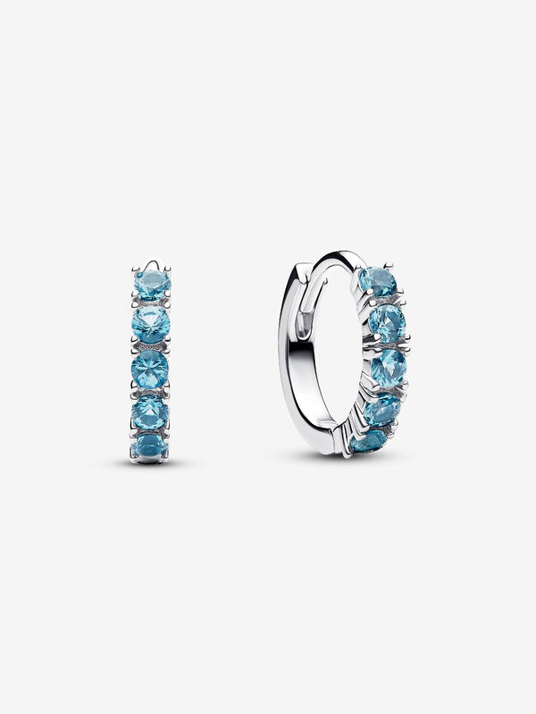 Hellblaue Huggie Ohrringe Sterling-Silber