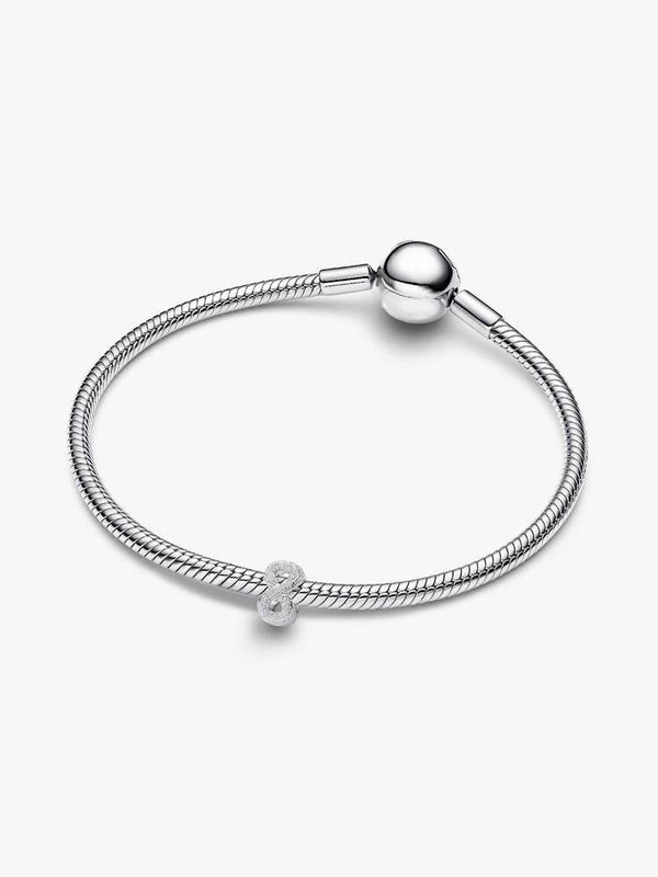 Strukturiertes Unendlichkeits-Symbol Mini-Charm Sterling-Silber