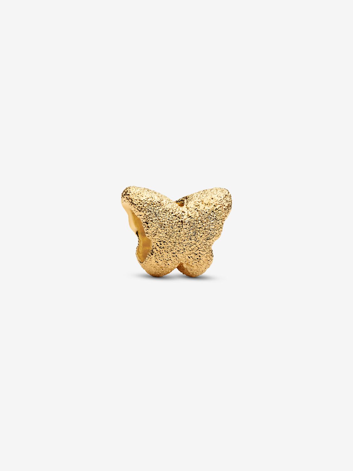 Strukturierter Schmetterling Mini-Charm 14 Karat Vergoldung Hauptbild