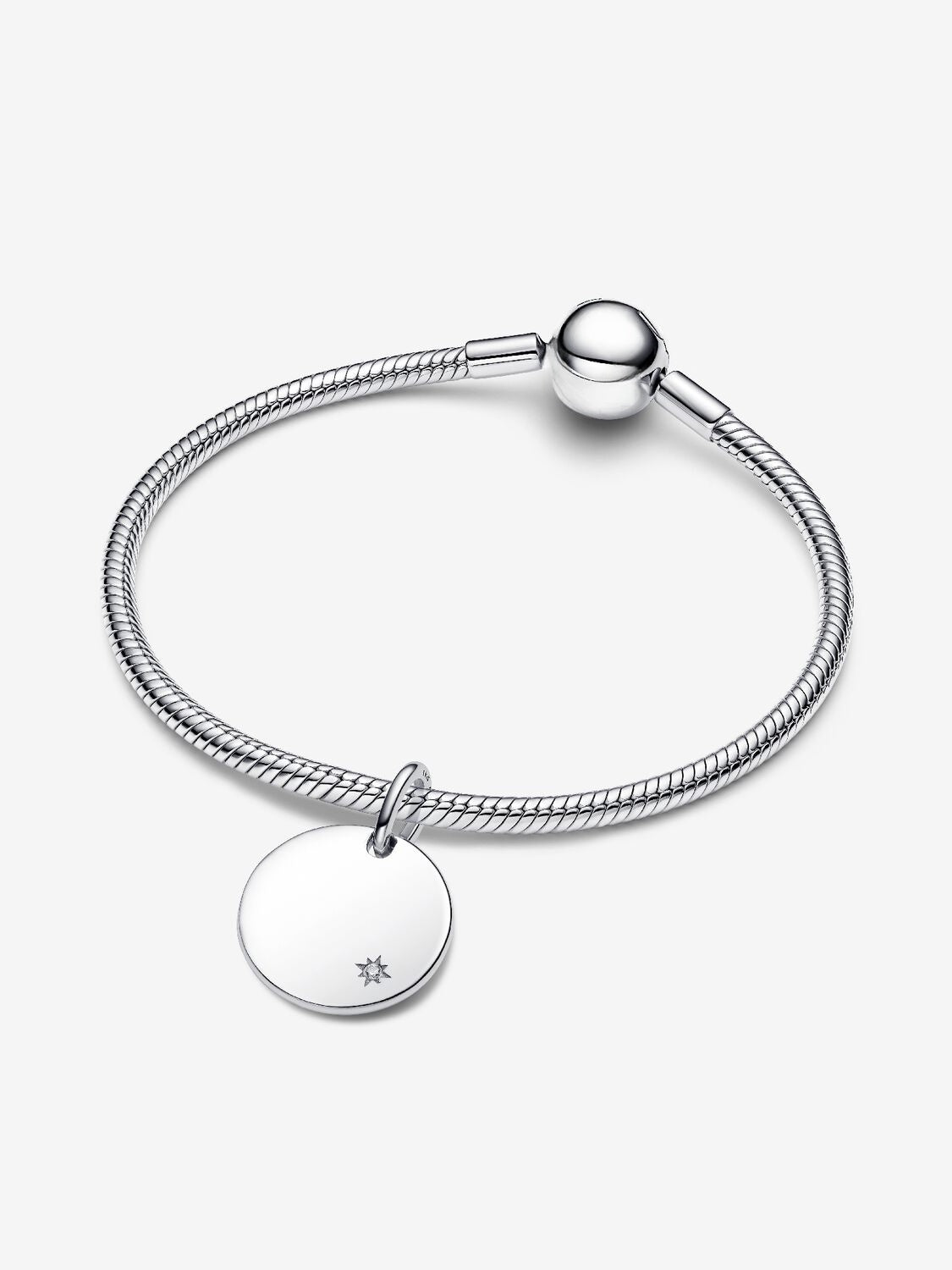Gravierbarer Anhänger mit im Labor gezüchtetem Diamanten 0.012 ct TW, Sterling-Silber