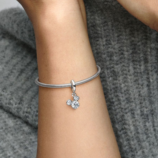 Charm-Anhänger Micky Maus Funkelnder Kopf Silhouette