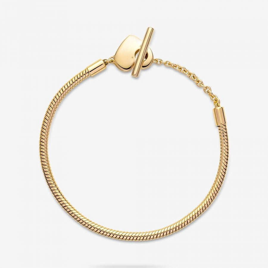 Schlangen-Gliederarmband Moments Herz T-Verschluss