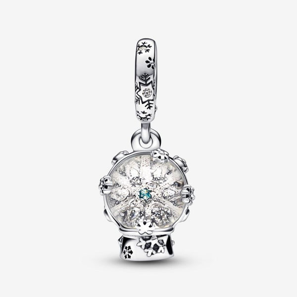 Charm-Anhänger Schneeflocke Schneekugel Sterling-Silber