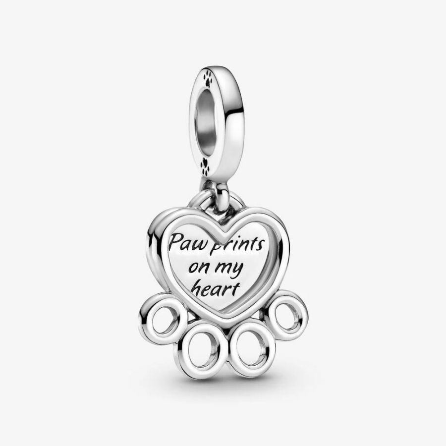 Charm-Anhänger Herzen Pfotenabdruck Sterling-Silber Hauptbild
