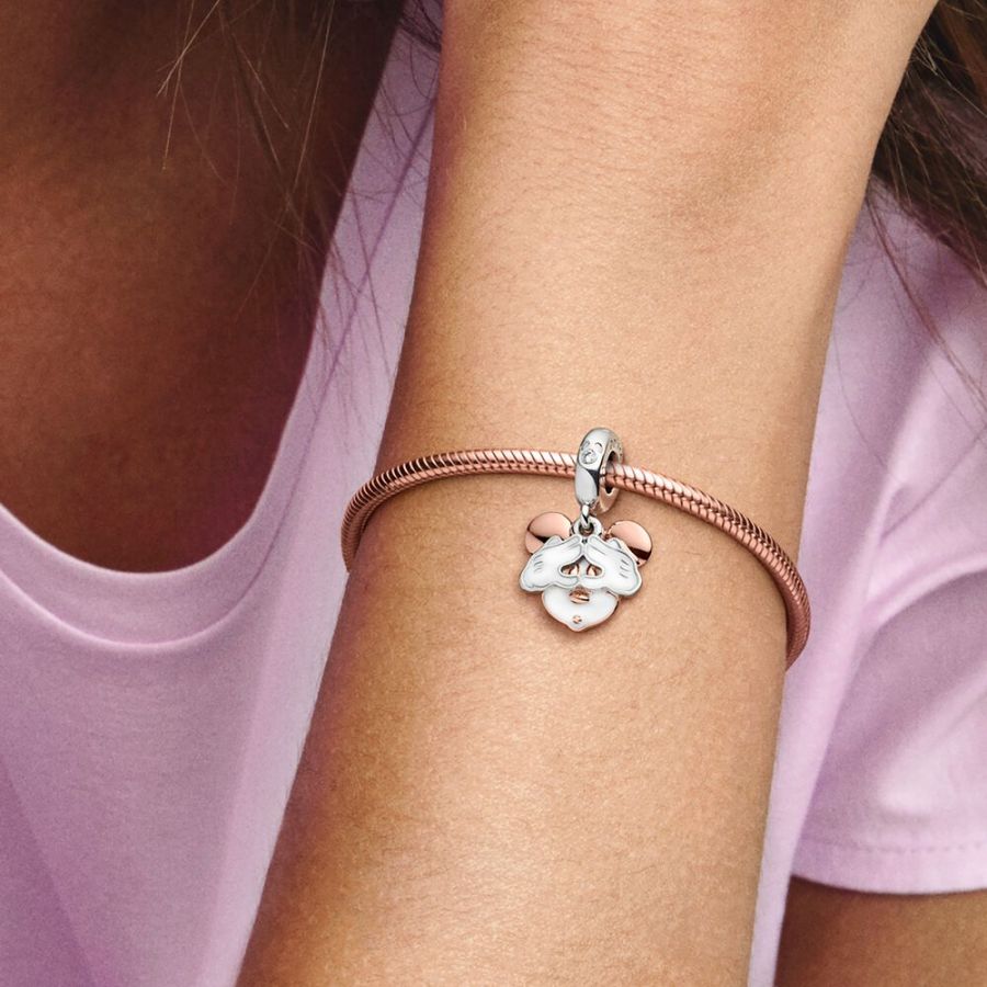 Charm-Anhänger Micky Maus Silber 14k Rosé Vergoldet Zweitbild