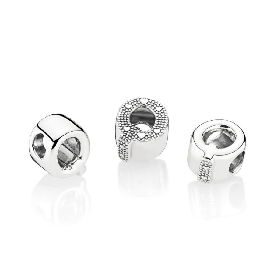 Charm Buchstabe Letter Q Silber Zweitbild