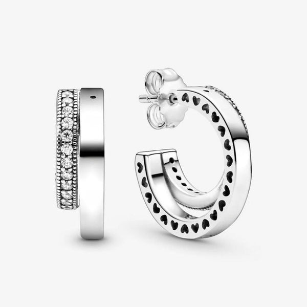 Ohrringe Pavé Doppelt Sterling-Silber