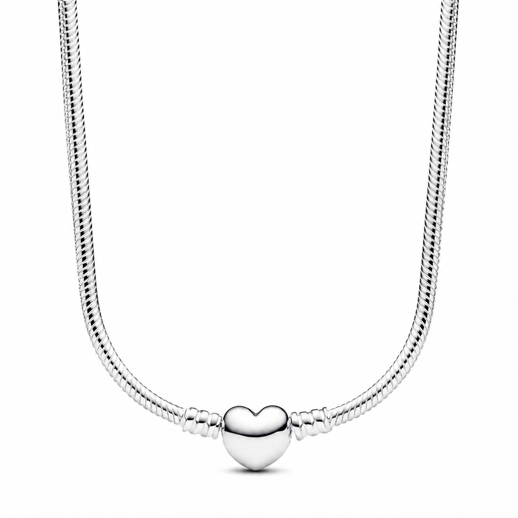 393091C00 Gliederhalskette Herzverschluss Moments Silber 45 cm