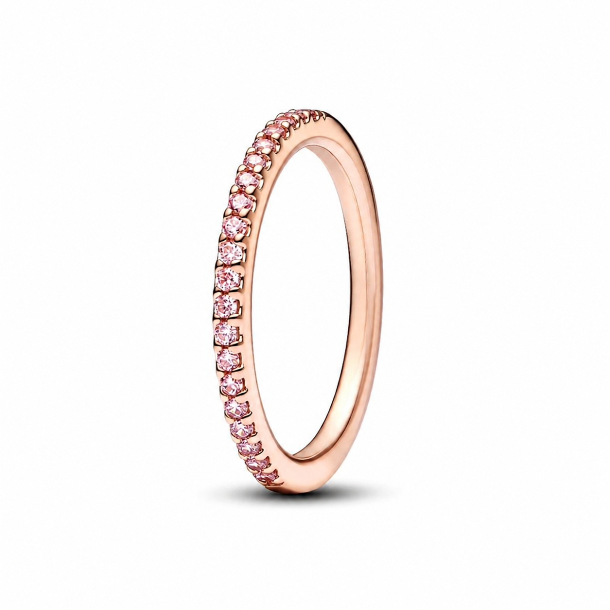 Ring Funkelnder Rosafarbener Pavé-Band Rosévergoldet Hauptbild