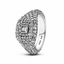 Cocktailring Pavé-Quadrat Zirkonia Silber